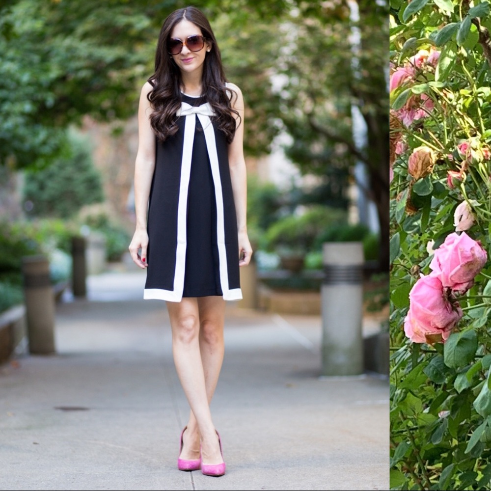 Cece by Cynthia Steffe Black Bow Front Shift Dress